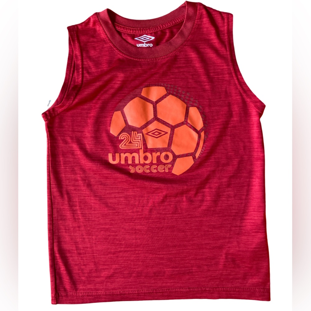 Umbro Child’s Small 6/7 Soccer Tank Red Orange EUC